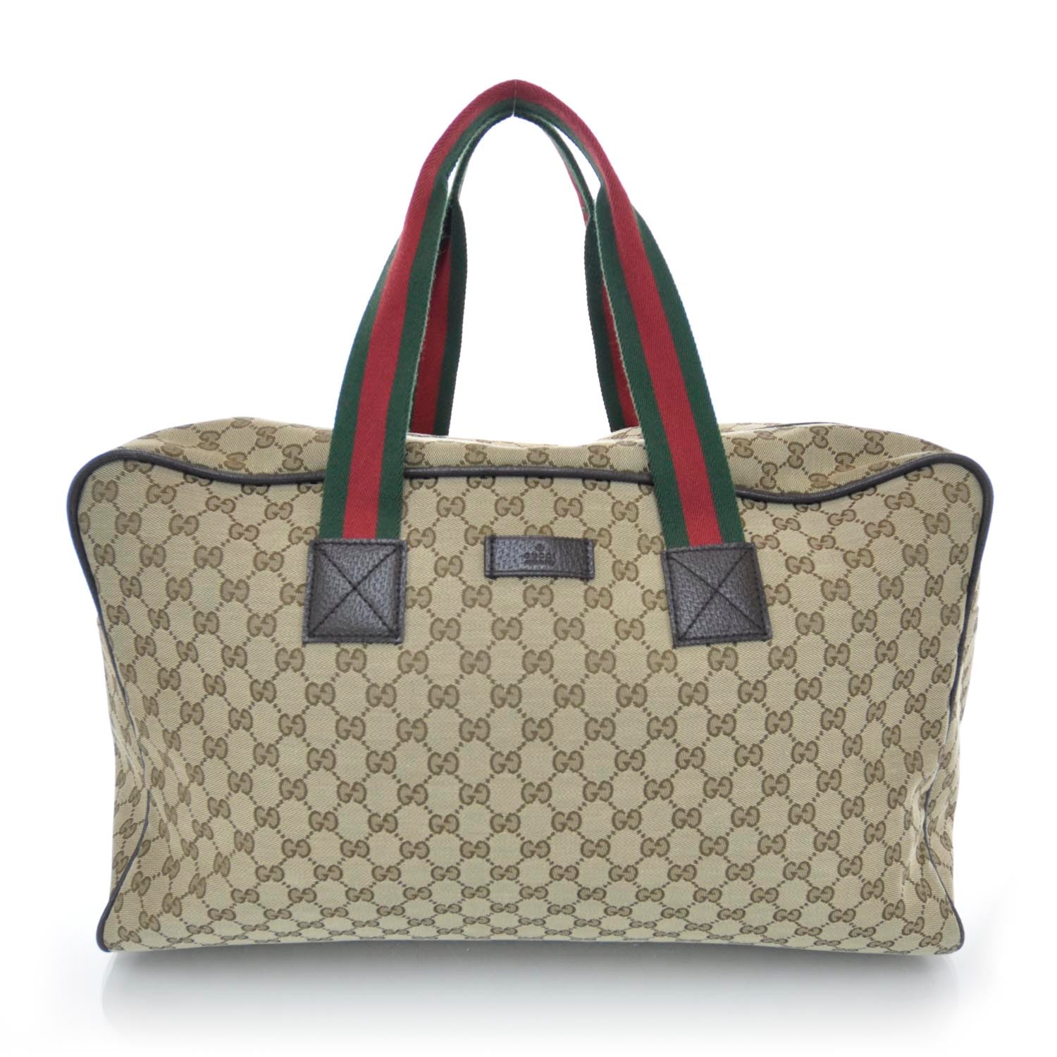 Gucci GG Monogram Web Large Collapsible Carry On Duffle Beige Brown 1 of 8