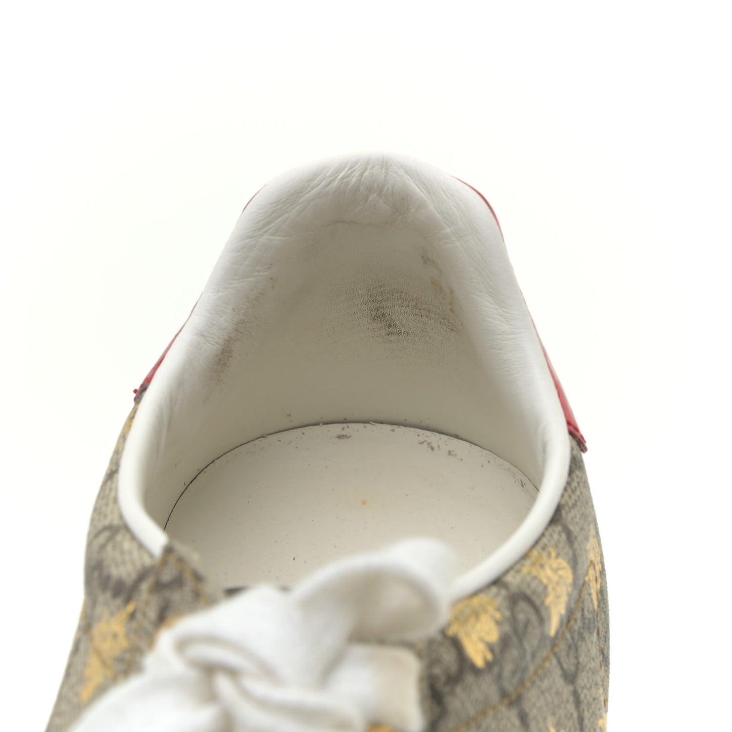 GG Supreme Monogram Bees Ayers Web Womens Ace Sneakers 36 Beige Oro Green Red