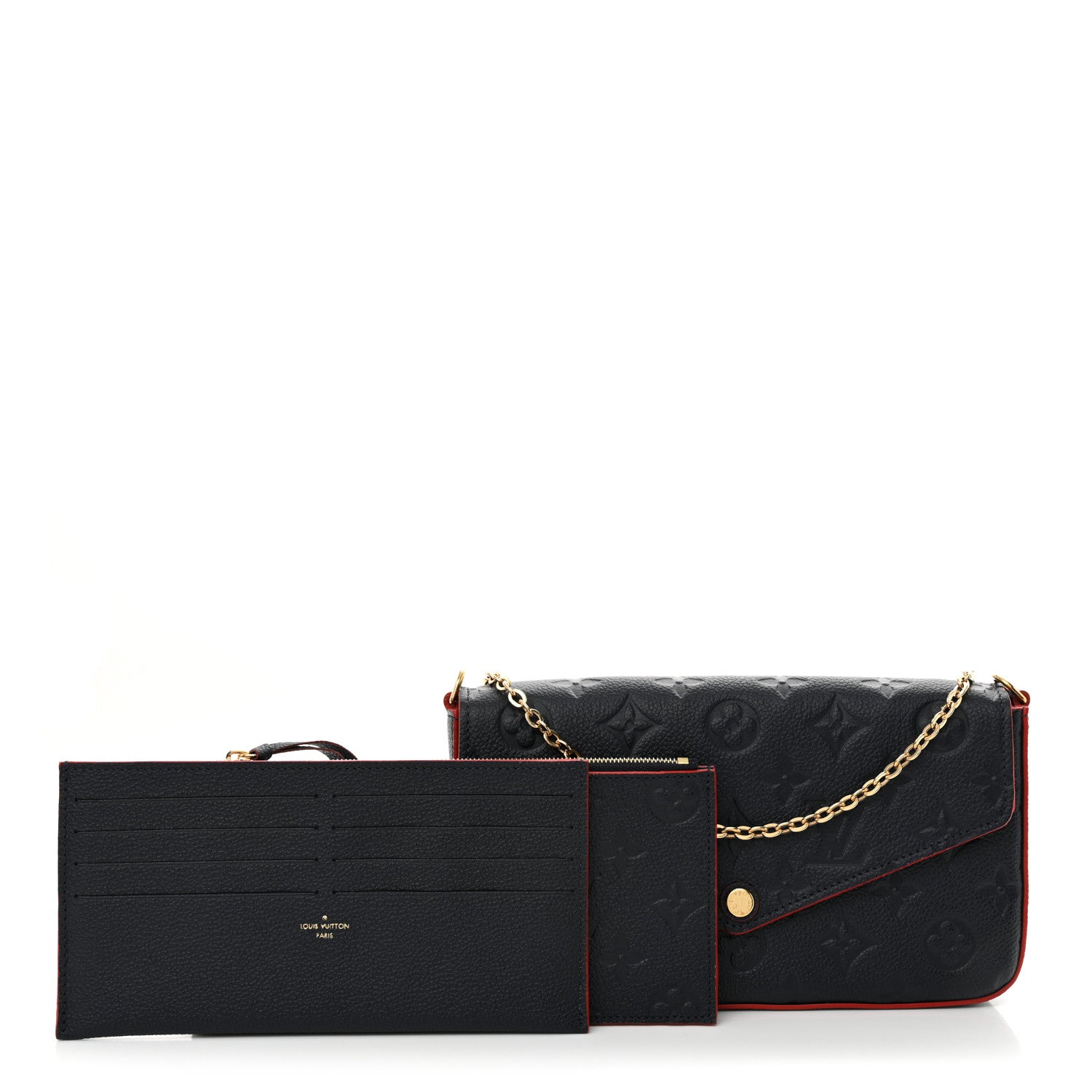 Louis Vuitton Empreinte Pochette Felicie Chain Wallet Marine Rouge 3 of 10