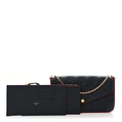 Louis Vuitton Empreinte Pochette Felicie Chain Wallet Marine Rouge 3 of 10