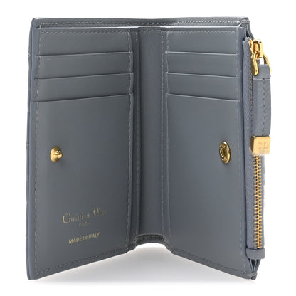 Christian Dior Grained Calfskin Supple Cannage Caro Dahlia Wallet Cloud Blue 5 of 8