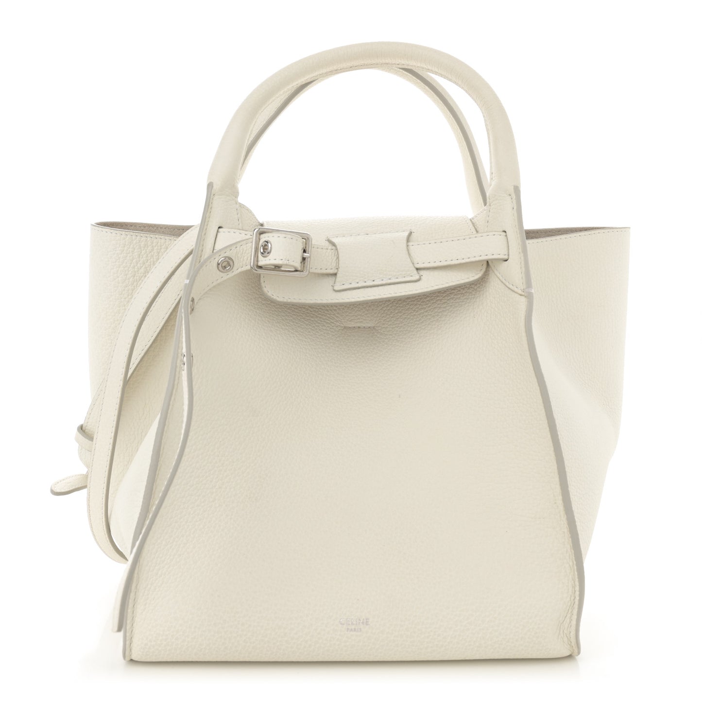 Supple Grained Calfskin Small Big Bag White