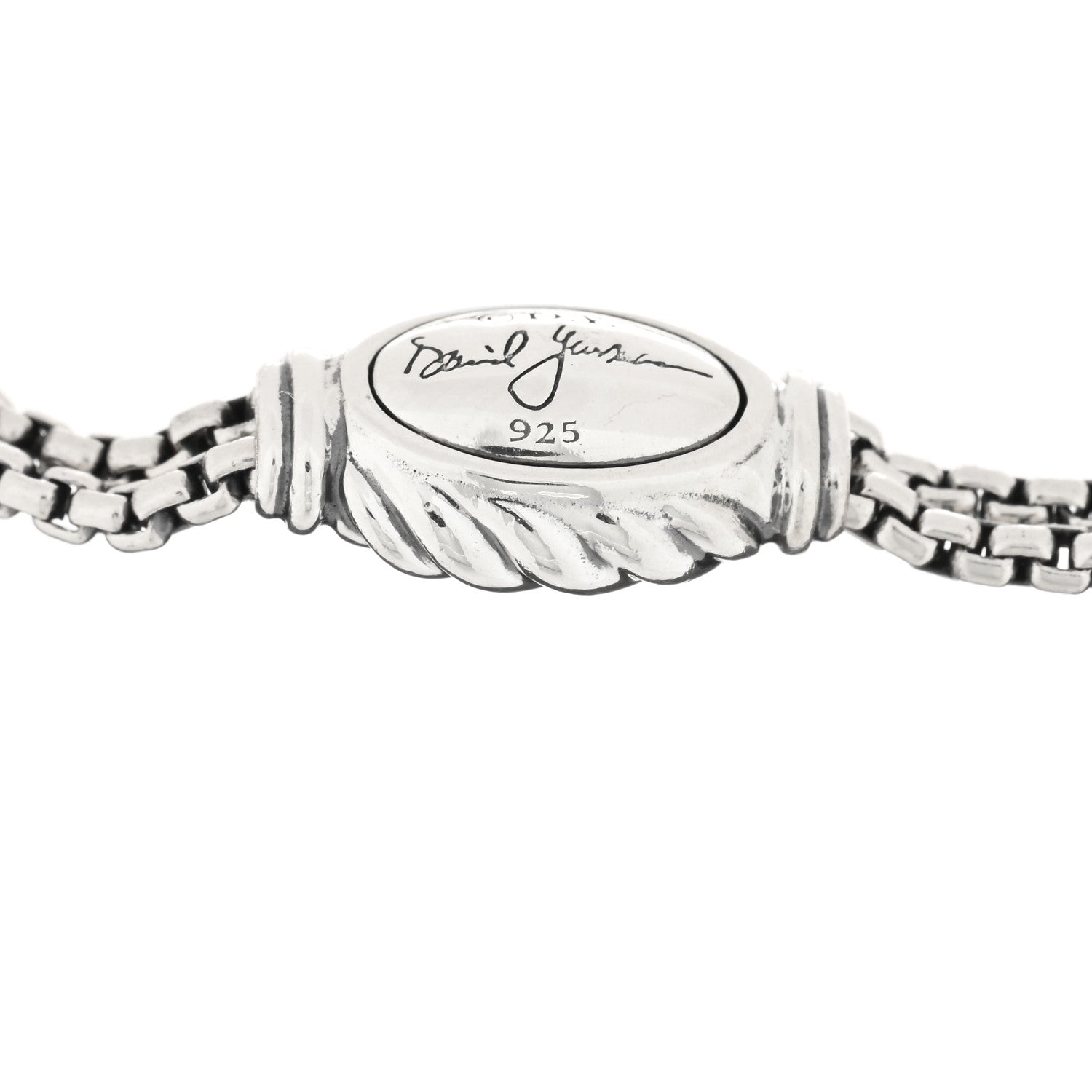 David Yurman Sterling Silver Diamond Five Station Petite Starburst Chain Bracelet 3 of 3