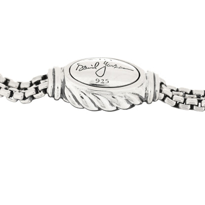 David Yurman Sterling Silver Diamond Five Station Petite Starburst Chain Bracelet 3 of 3
