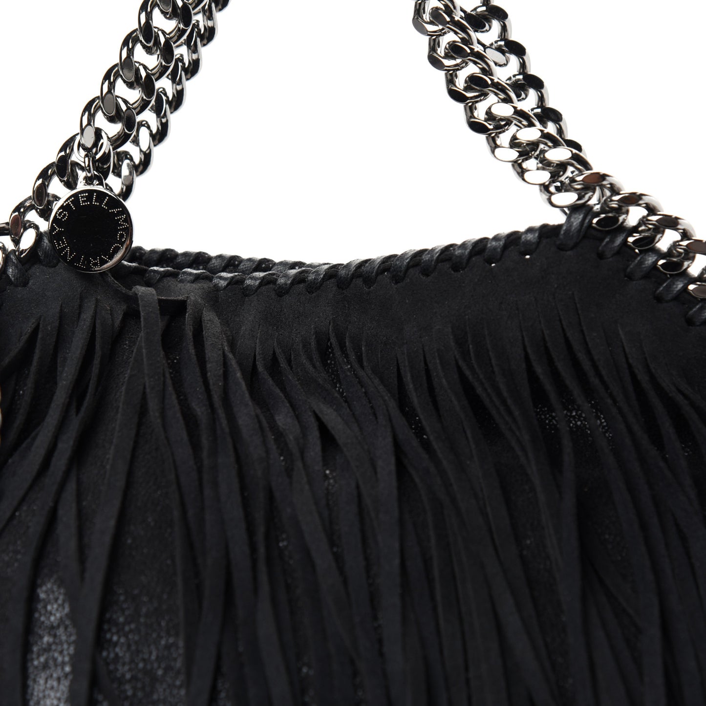 Eco Suede Mini Fringe Falabella Tote Black