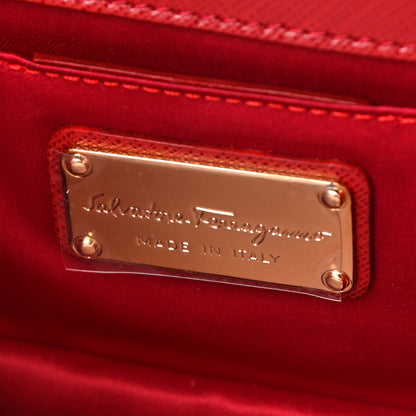 Salvatore Ferragamo Printed Calfskin Ginny Crossbody Bag Rosso 8 of 11