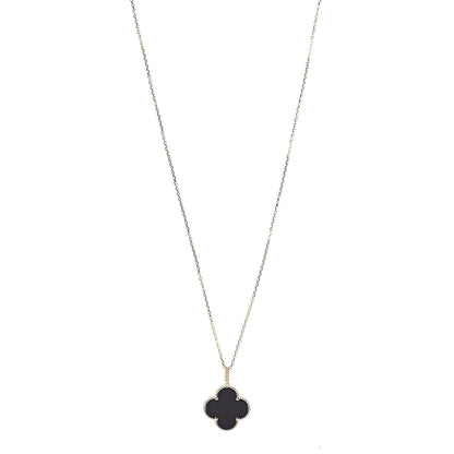 Van Cleef & Arpels 18K Yellow Gold Black Onyx Magic Alhambra Pendant Necklace 1 of 7
