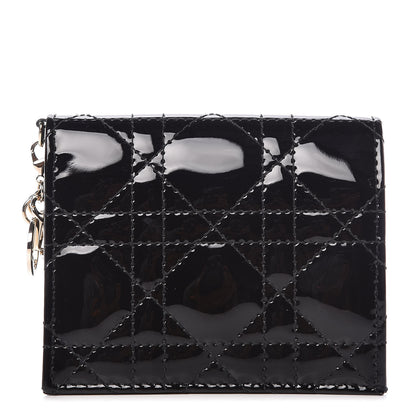 Christian Dior Patent Cannage Lady Dior Mini Wallet Black 1 of 11