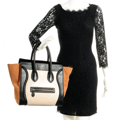 Celine Satin Calfskin Mini Tri-Color Luggage Beige 2 of 10