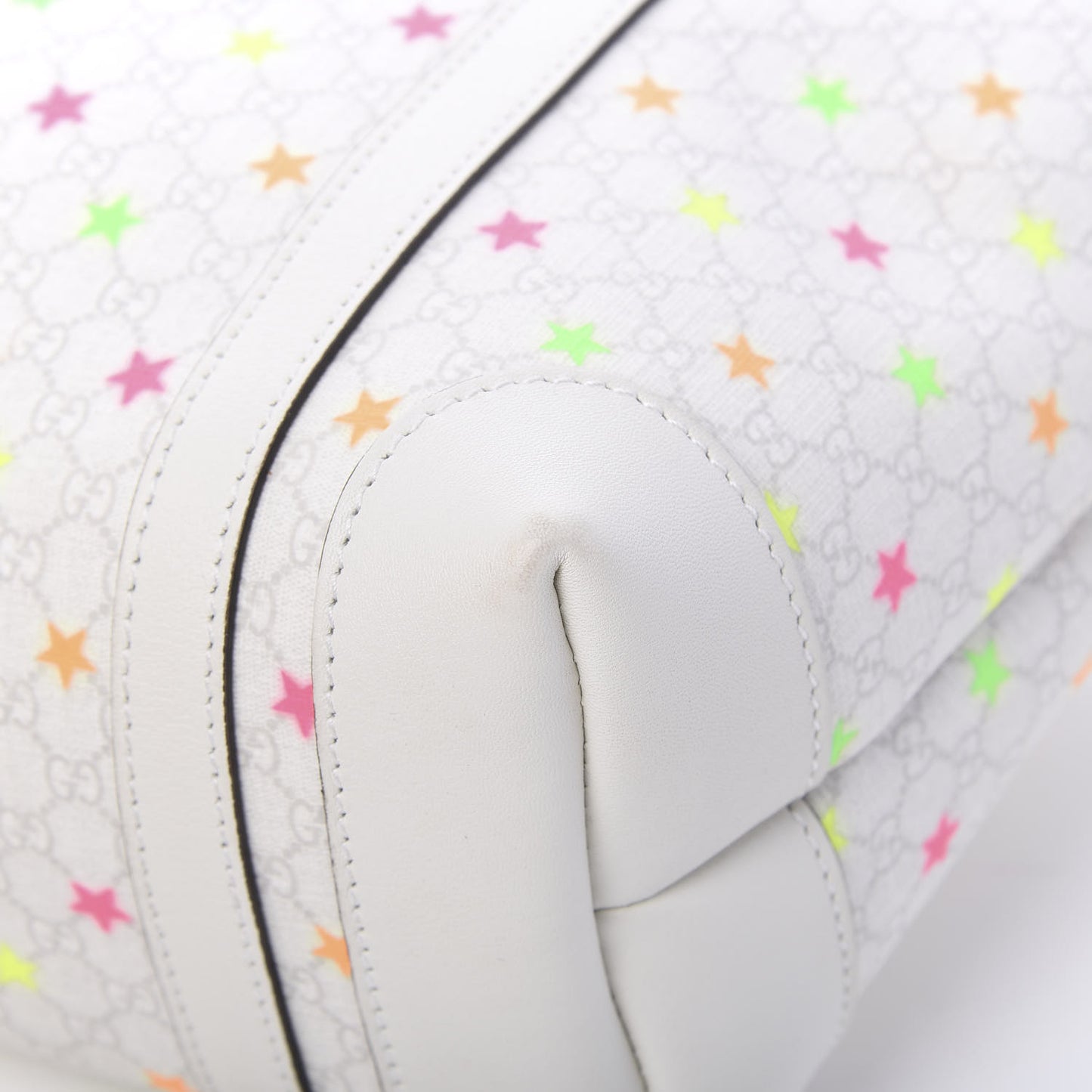GG Supreme Monogram Stars Childrens Tote White