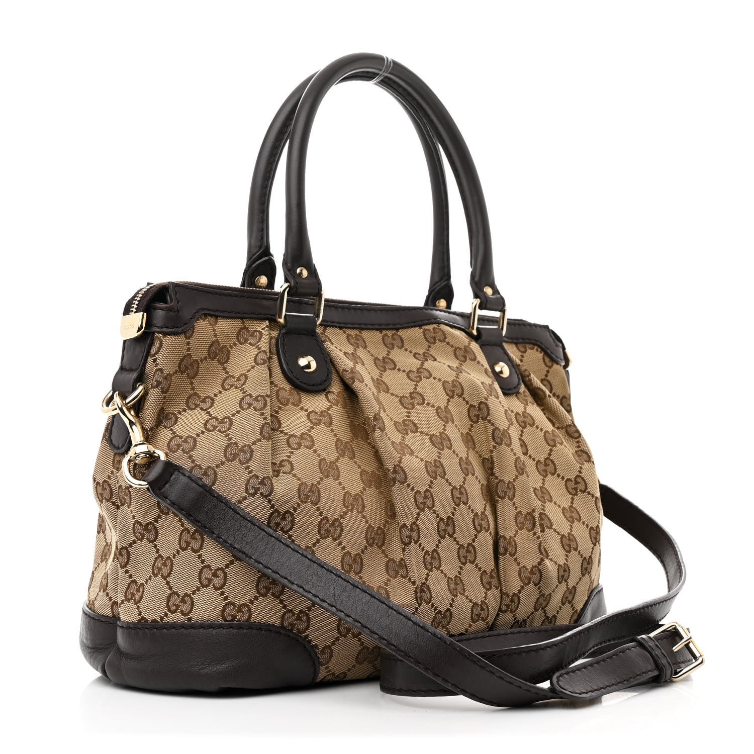 Gucci Monogram Medium Sukey Top Handle Dark Brown 3 of 11