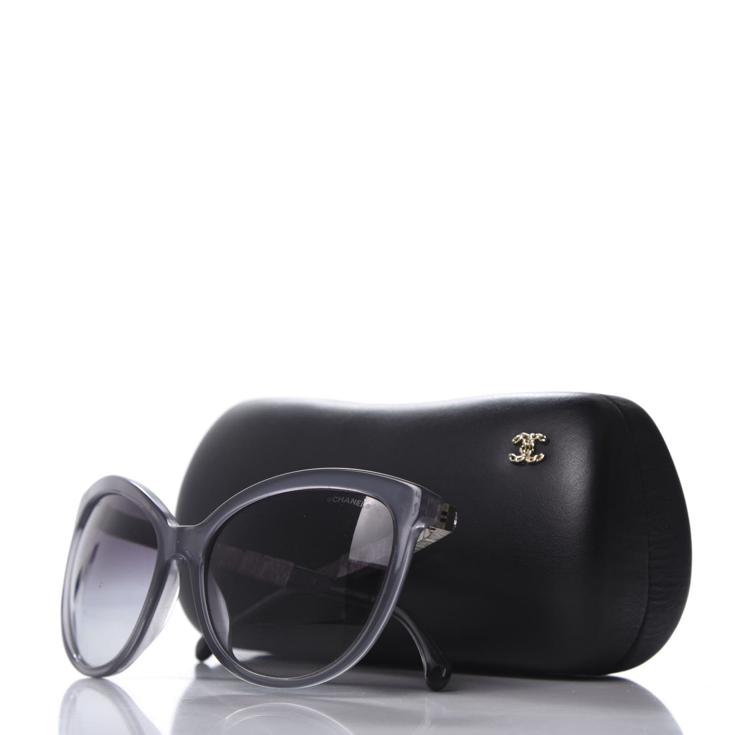 Crystal Baguette Cat Eye Bijou Sunglasses 5307-B Grey