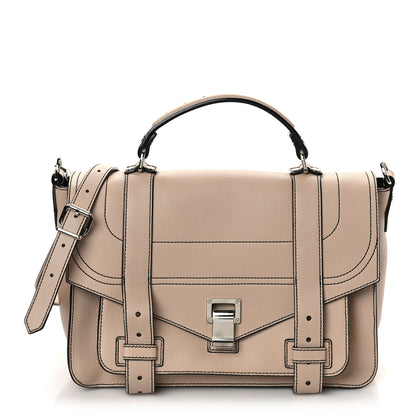 Proenza Schouler Grained Calfskin Medium Contrast Stitch PS1 Satchel Sand 1 of 8