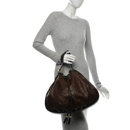 Gucci Guccissima Medium Interlocking Icon Shoulder Bag Dark Brown 2 of 8