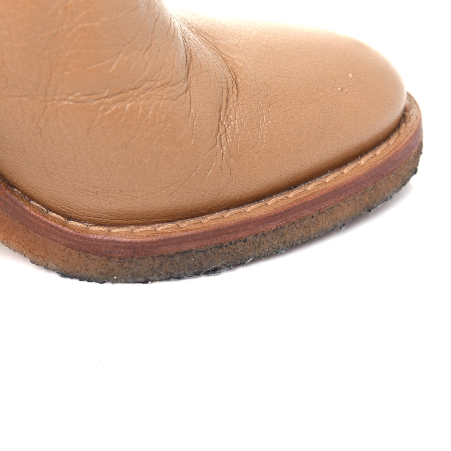 Goatskin CC Turnlock Ankle Boots 37 Beige
