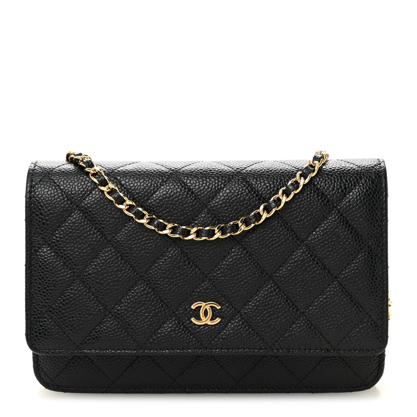 Caviar Quilted Wallet On Chain WOC Black