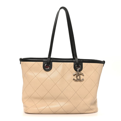 Chanel Grained Calfskin Medium Fever Shopping Tote Beige 1 of 12