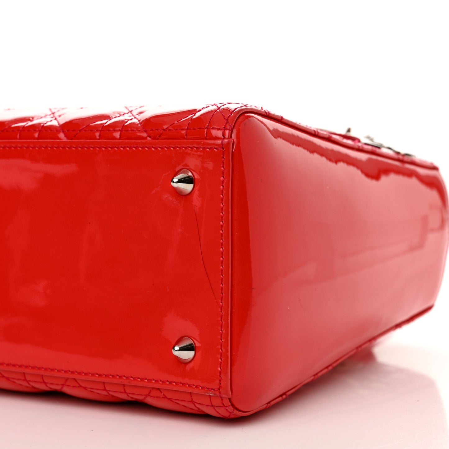 Patent Cannage Medium Lady Dior Fuchsia