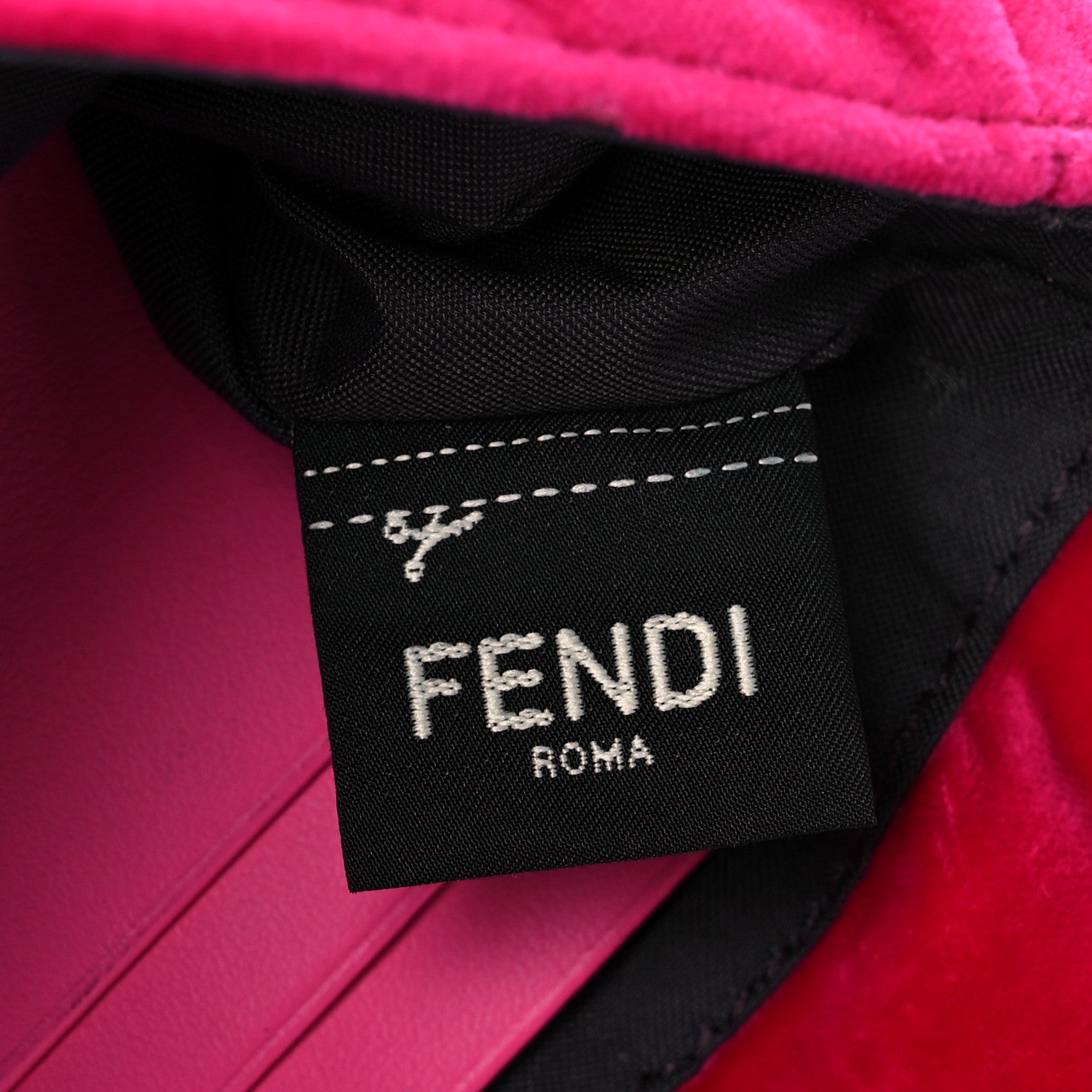 Fendi Velvet FF Embossed Hip Belt Baguette Bag Fuxia 6 of 11