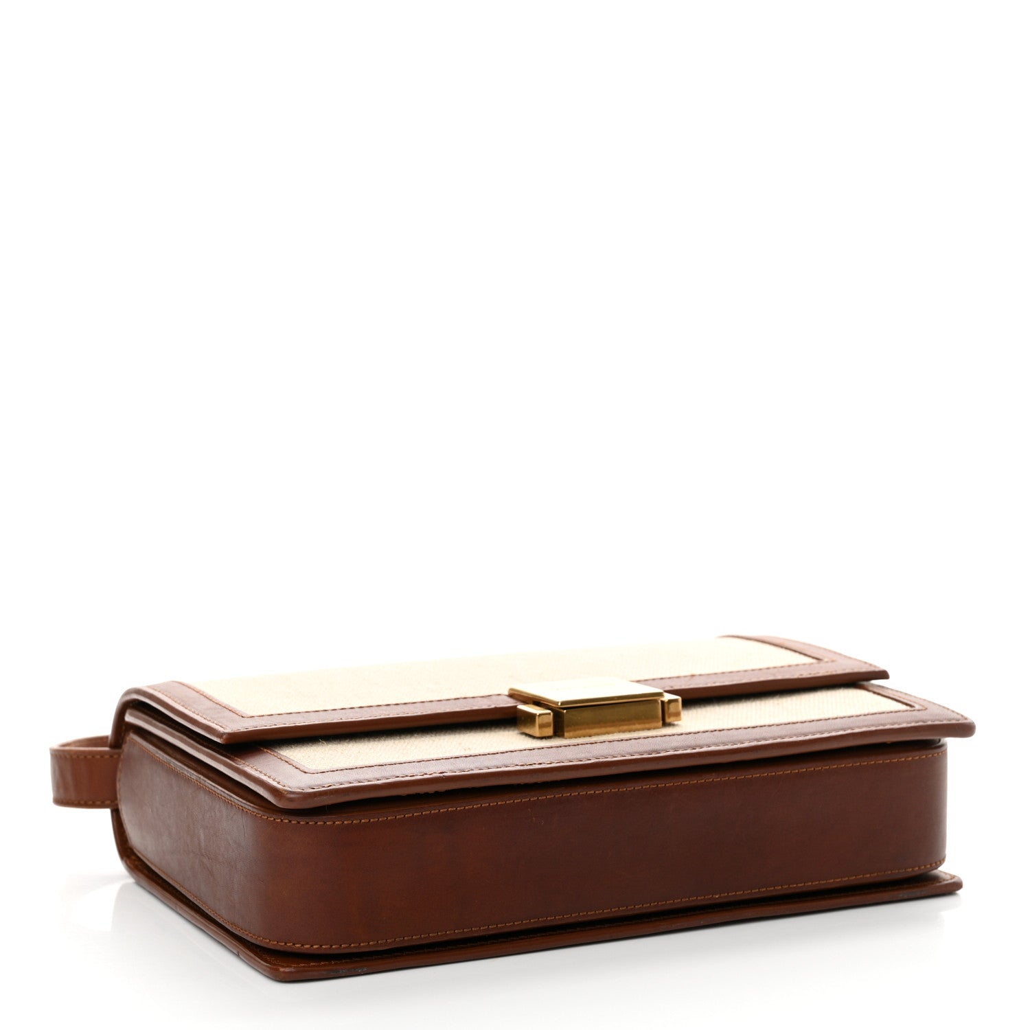 Saint Laurent Linen Calfskin Medium Bellechasse Beige Cognac 4 of 15