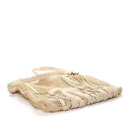 Chanel Calfskin Fringe Large La Madrague Tote Dark White 4 of 7