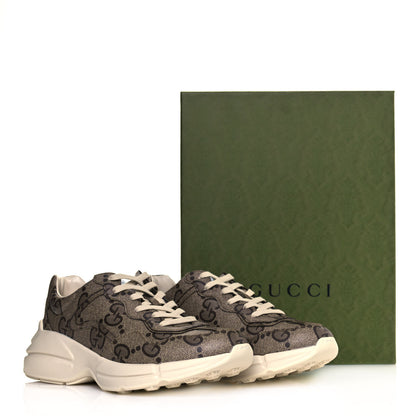 Gucci Maxi GG Supreme Monogram Gucci 100 Mens Rhyton Sneakers 10.5 Beige Ebony 8 of 8