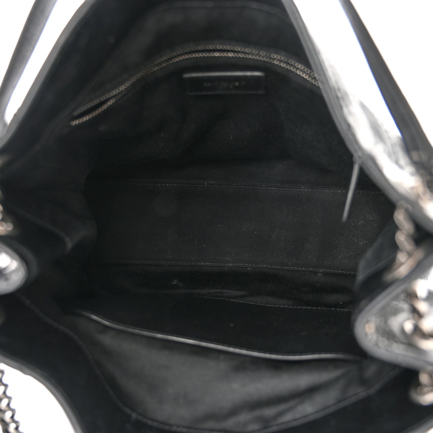 Crinkled Calfskin Matelasse Monogram Medium Niki Shopper Tote Black