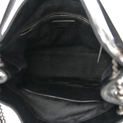 Saint Laurent Crinkled Calfskin Matelasse Monogram Medium Niki Shopper Tote Black 5 of 12