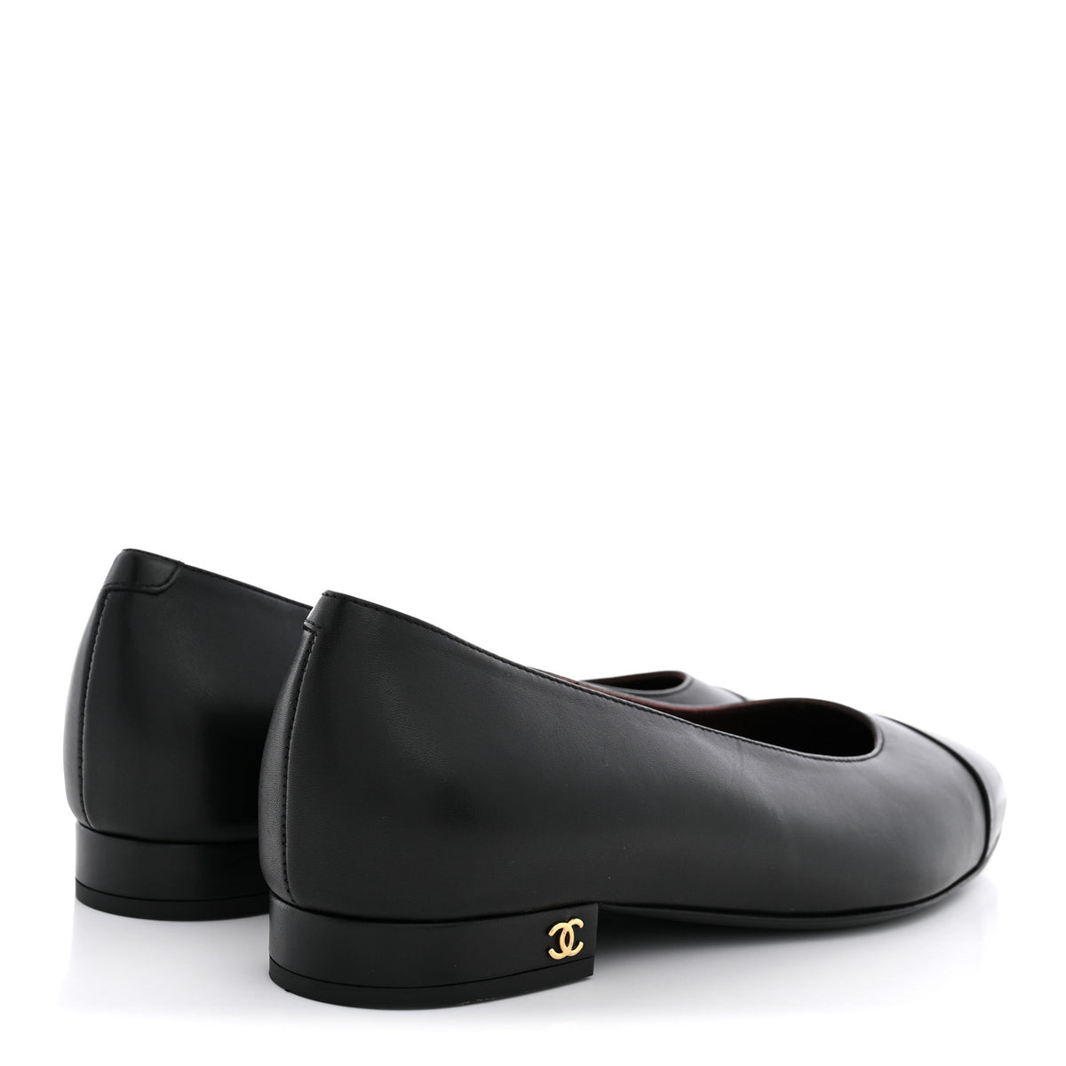 Chanel Lambskin Cap Toe CC Uniform Ballerina Flats 36.5 Black 5 of 11