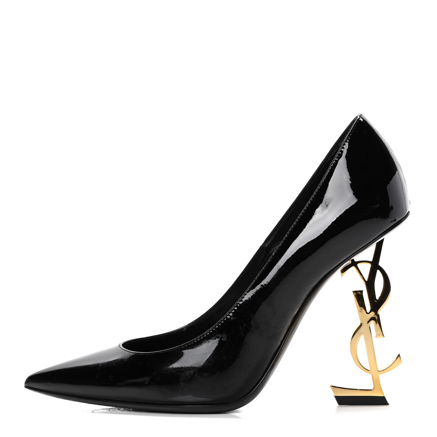 Saint Laurent Patent Opyum 110 Pumps 37.5 Black Gold 1 of 11
