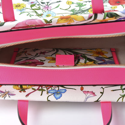 Gucci Canvas Medium Flora Tote Fuchsia 4 of 9