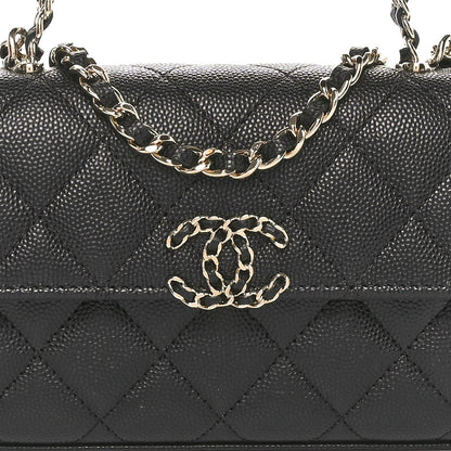 Chanel Caviar Quilted Chain Match Top Handle Phone Holder With Chain Black 8 of 11