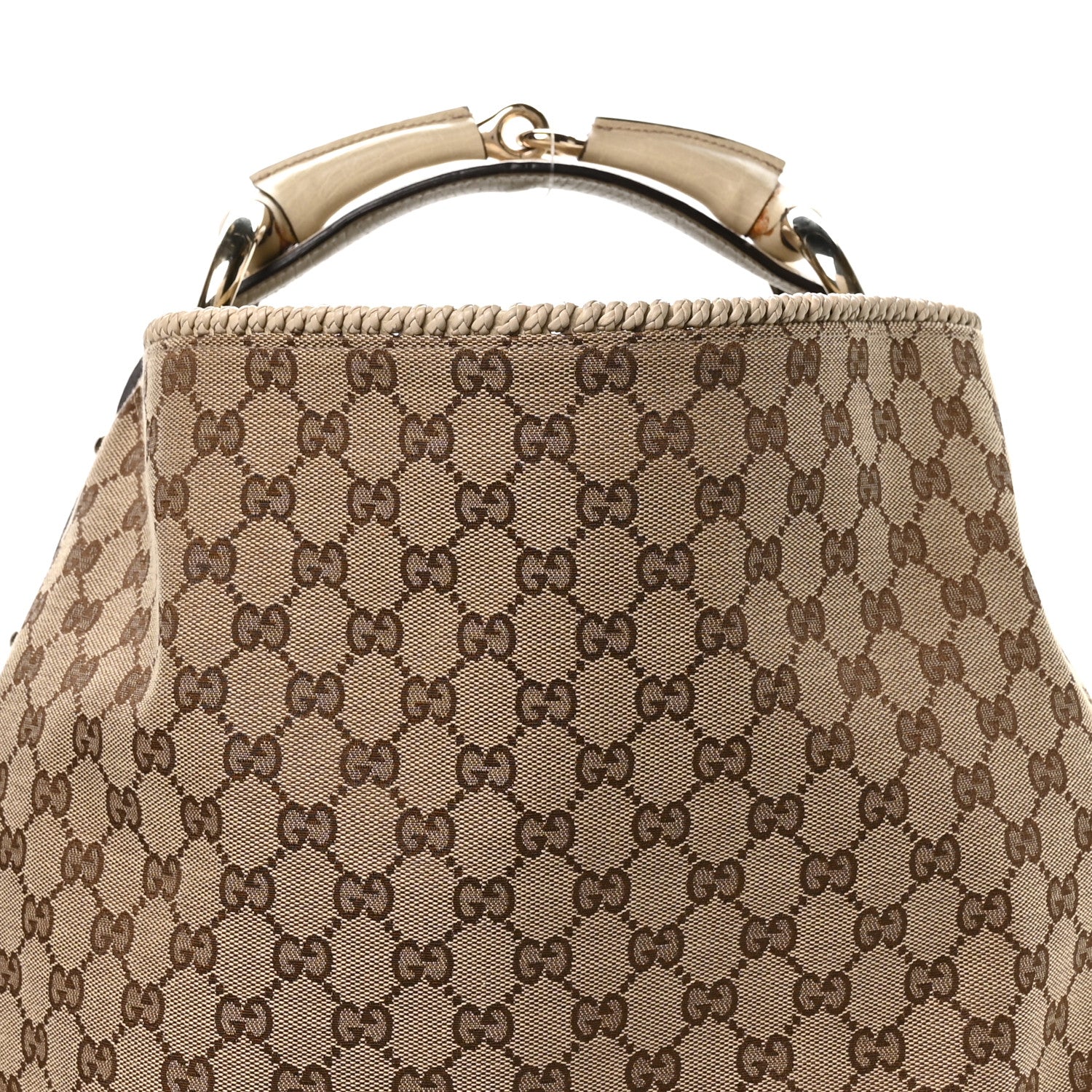Gucci Monogram Large Horsebit Chain Hobo Off White 8 of 10