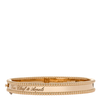 Van Cleef & Arpels 18K Yellow Gold Perlee Signature Bangle Bracelet S 1 of 4