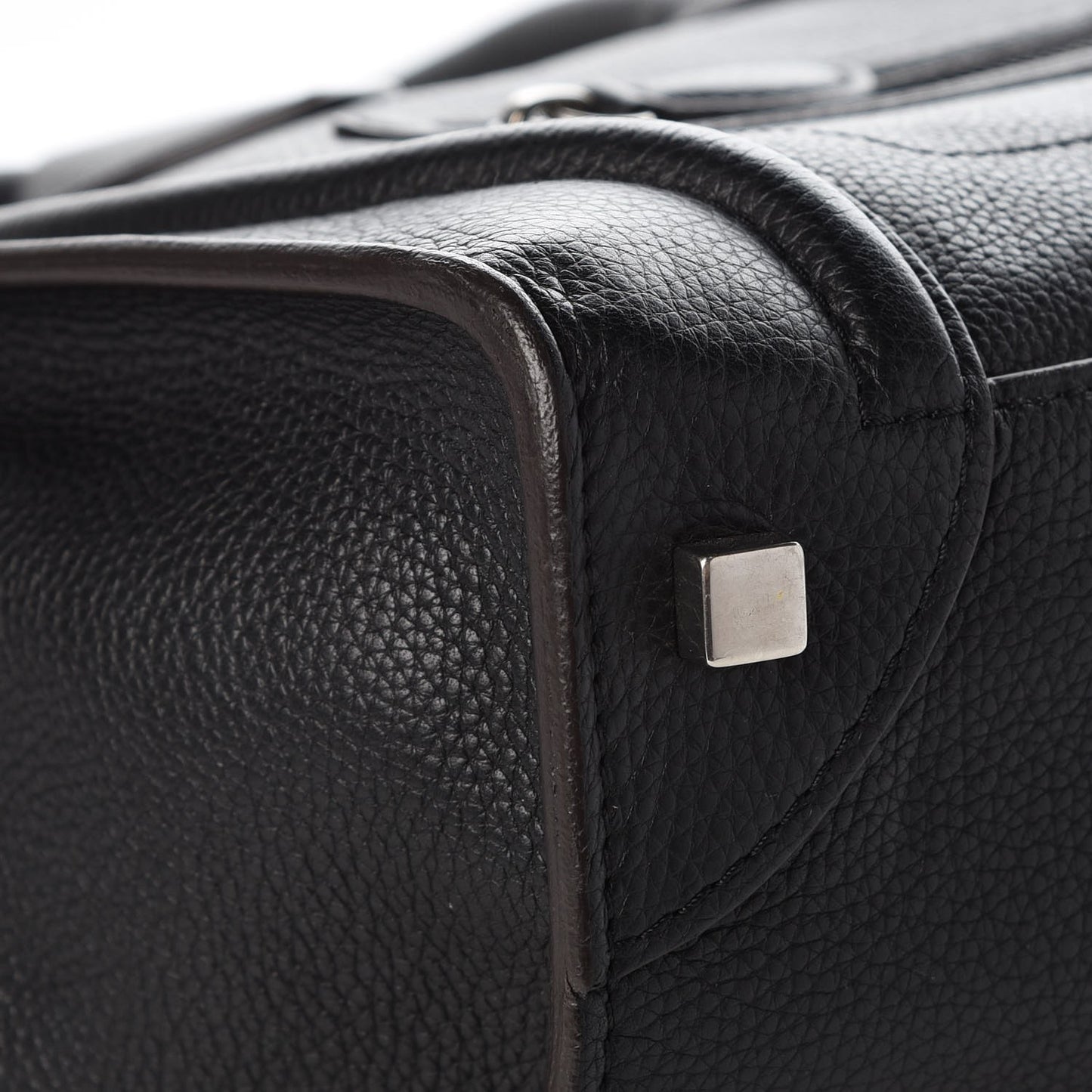 Drummed Calfskin Mini Luggage Black