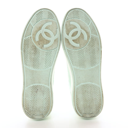 Chanel Cotton Sneakers 39 Light Turquoise White 6 of 9