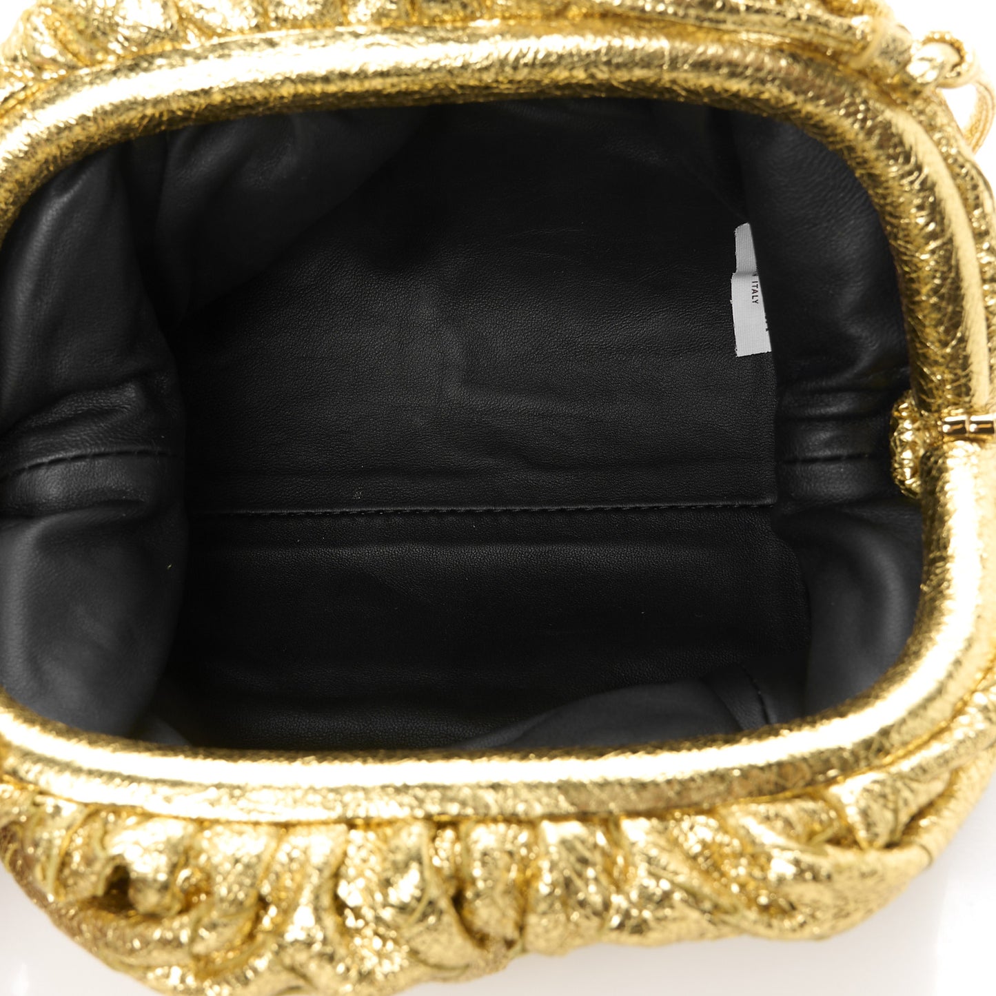 Metallic Nappa Intrecciato The Mini Pouch Oro