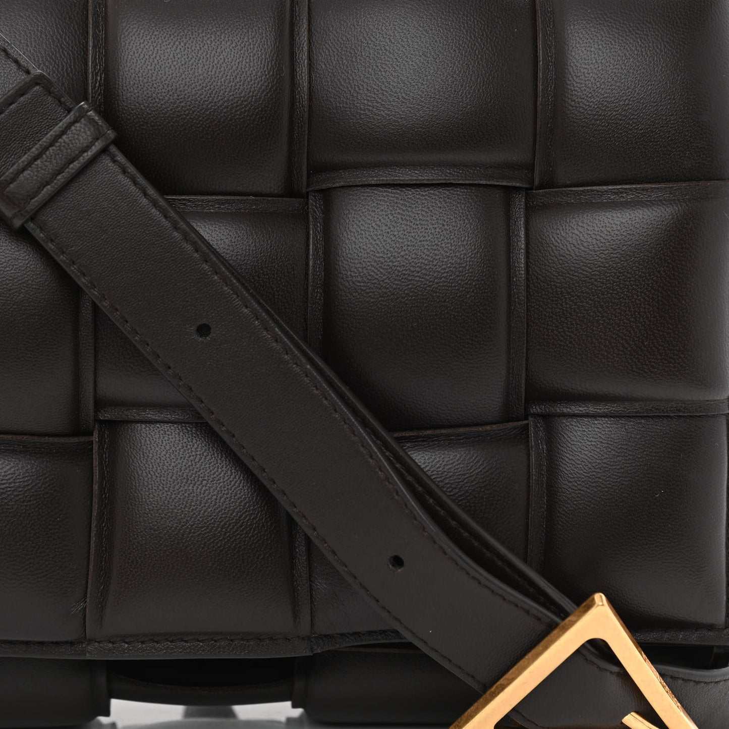 Nappa Maxi Intreccio Padded Cassette Crossbody Bag Fondente