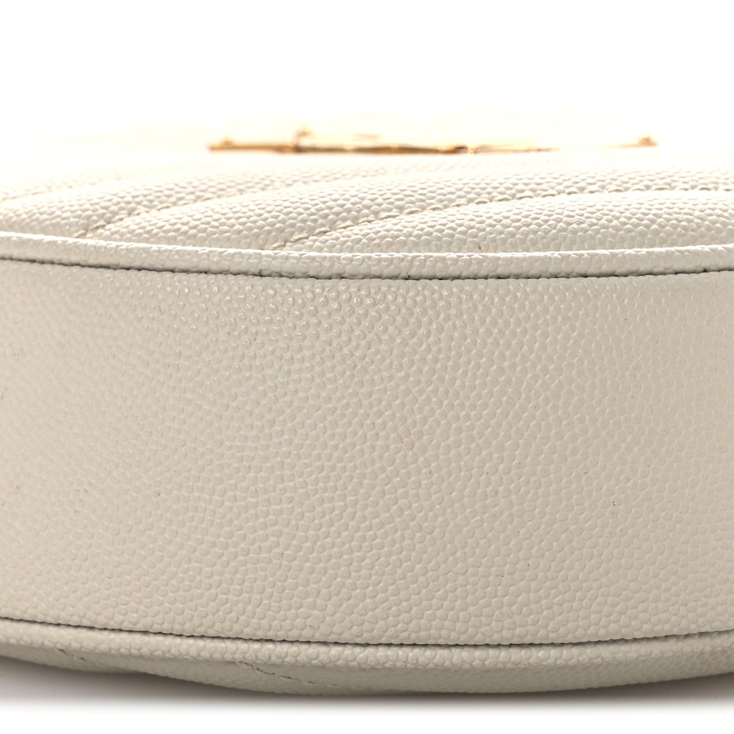 Grain De Poudre Matelasse Chevron Quilted Round Vinyle Camera Bag Crema Soft
