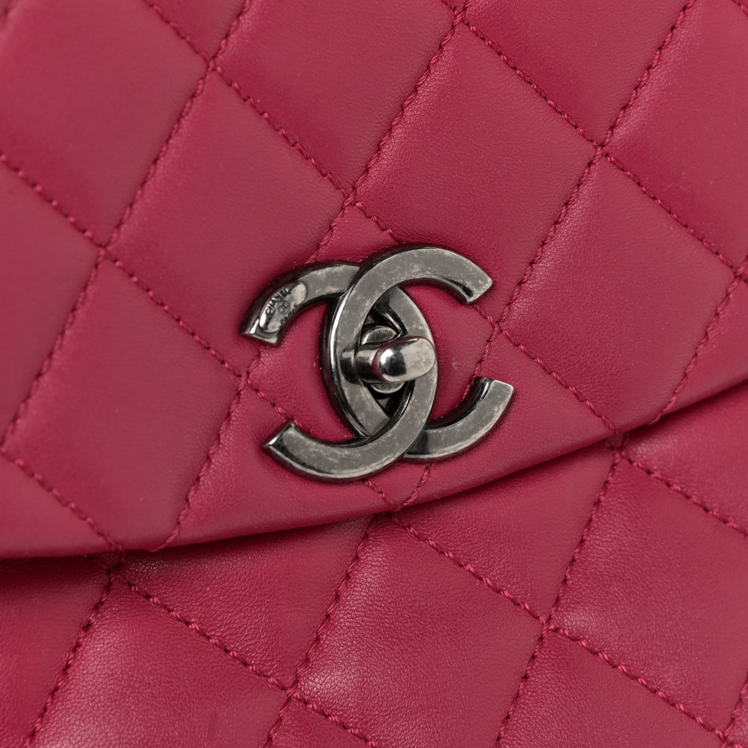 Chanel Lambskin Quilted Large Daily Supple Flap Dark Pink 12 of 27