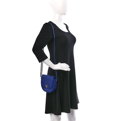 Chanel Goatskin Stitched Casual Trip Messenger Flap Royal Blue 2 of 9