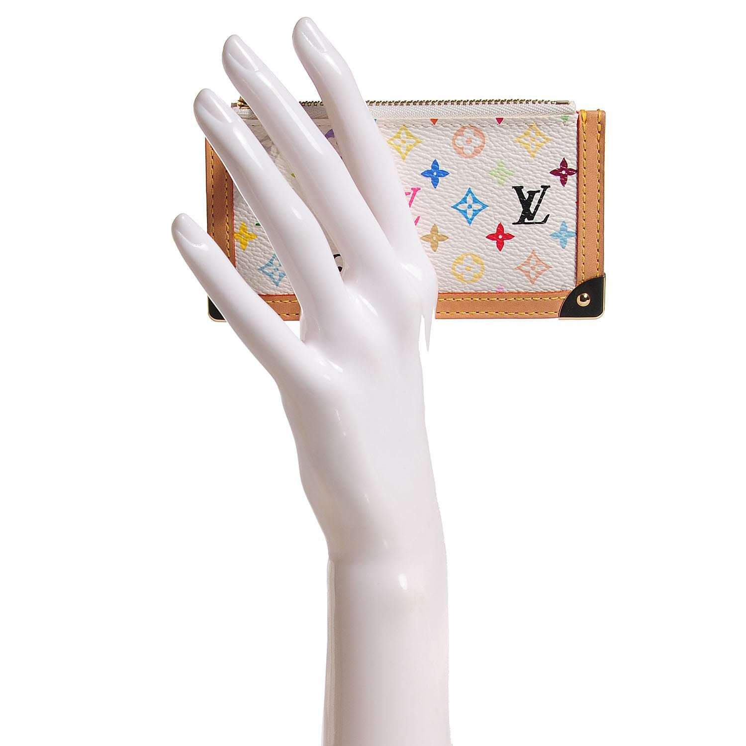 Louis Vuitton Monogram Multicolor Key Pouch White 2 of 7