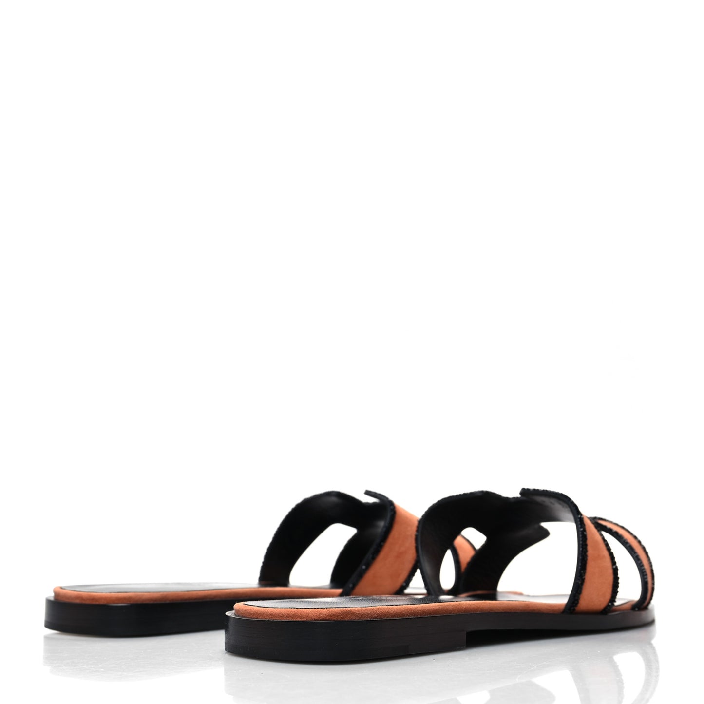 Suede Goatskin Crystal Oran Sandals 40 Rose Bubinga Black