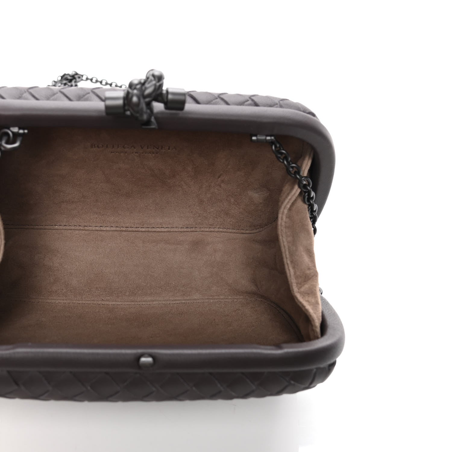 Bottega Veneta Nappa Intrecciato Chain Knot Clutch Quetsche 4 of 4