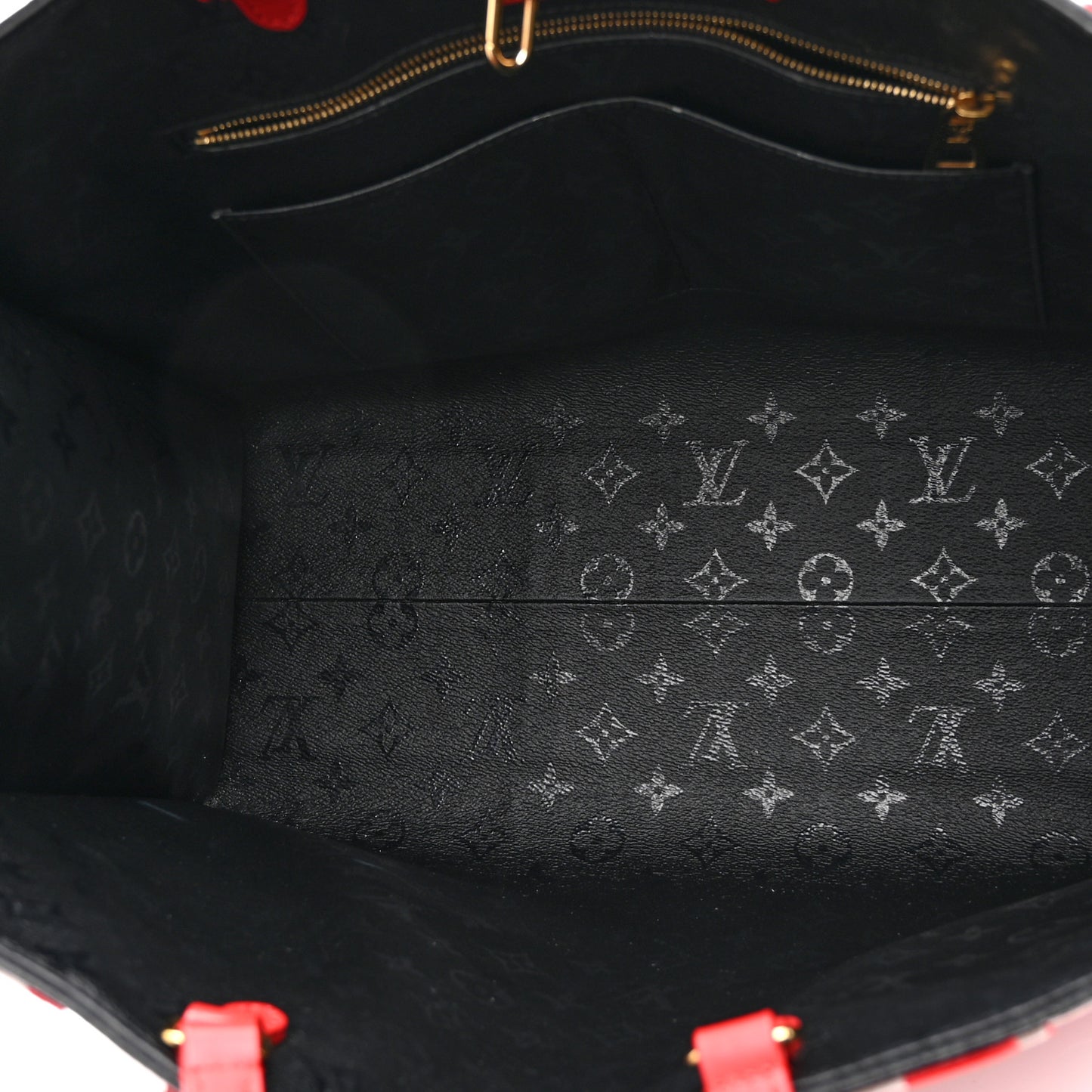 X UF Tufted Monogram Onthego GM Black Red