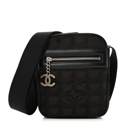 Chanel Nylon Travel Crossbody Bag Brown Black 1 of 12