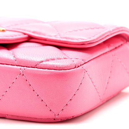 Chanel Lambskin Enamel Quilted Mini Chain Belt Bag Pink 11 of 11