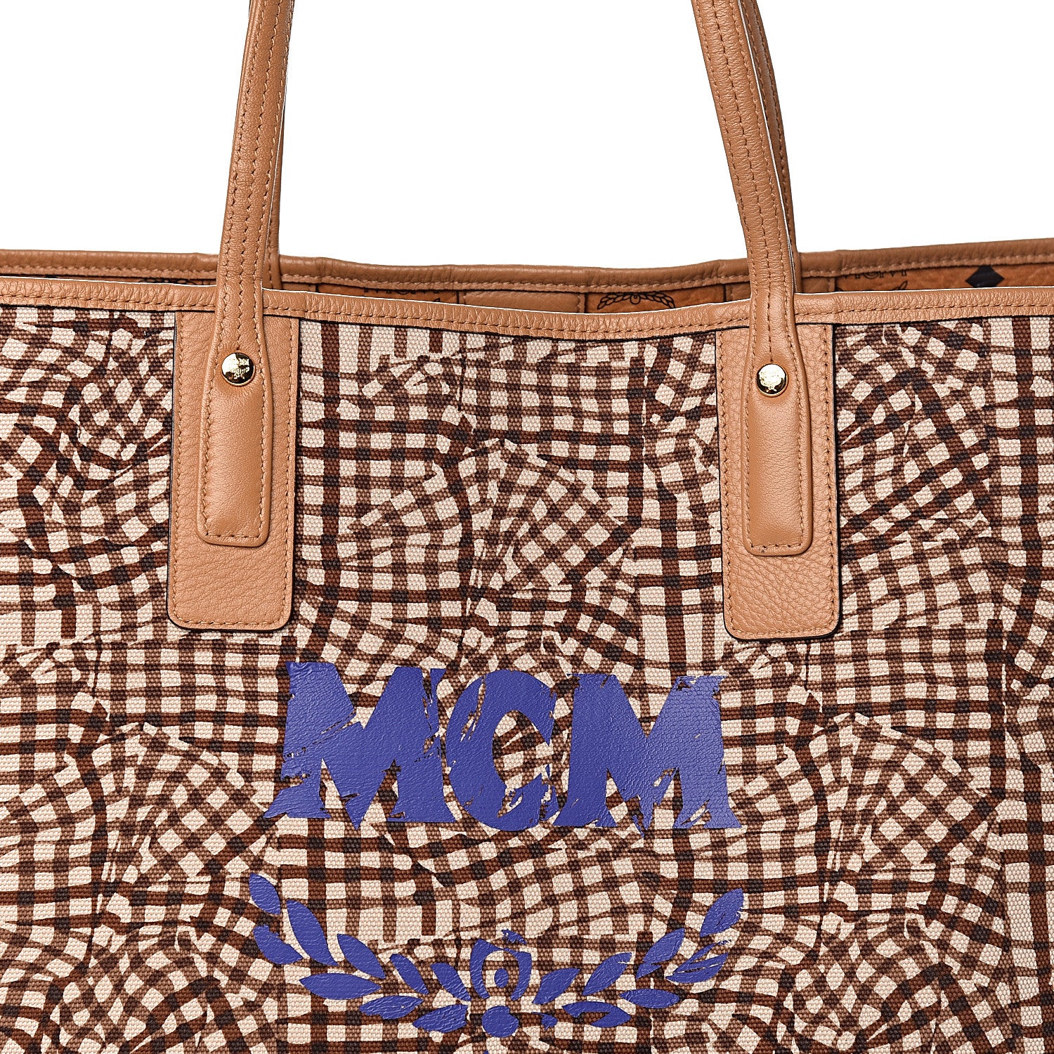 MCM Visetos Large Liz Reversible Shopper Tote Cognac 15 of 15