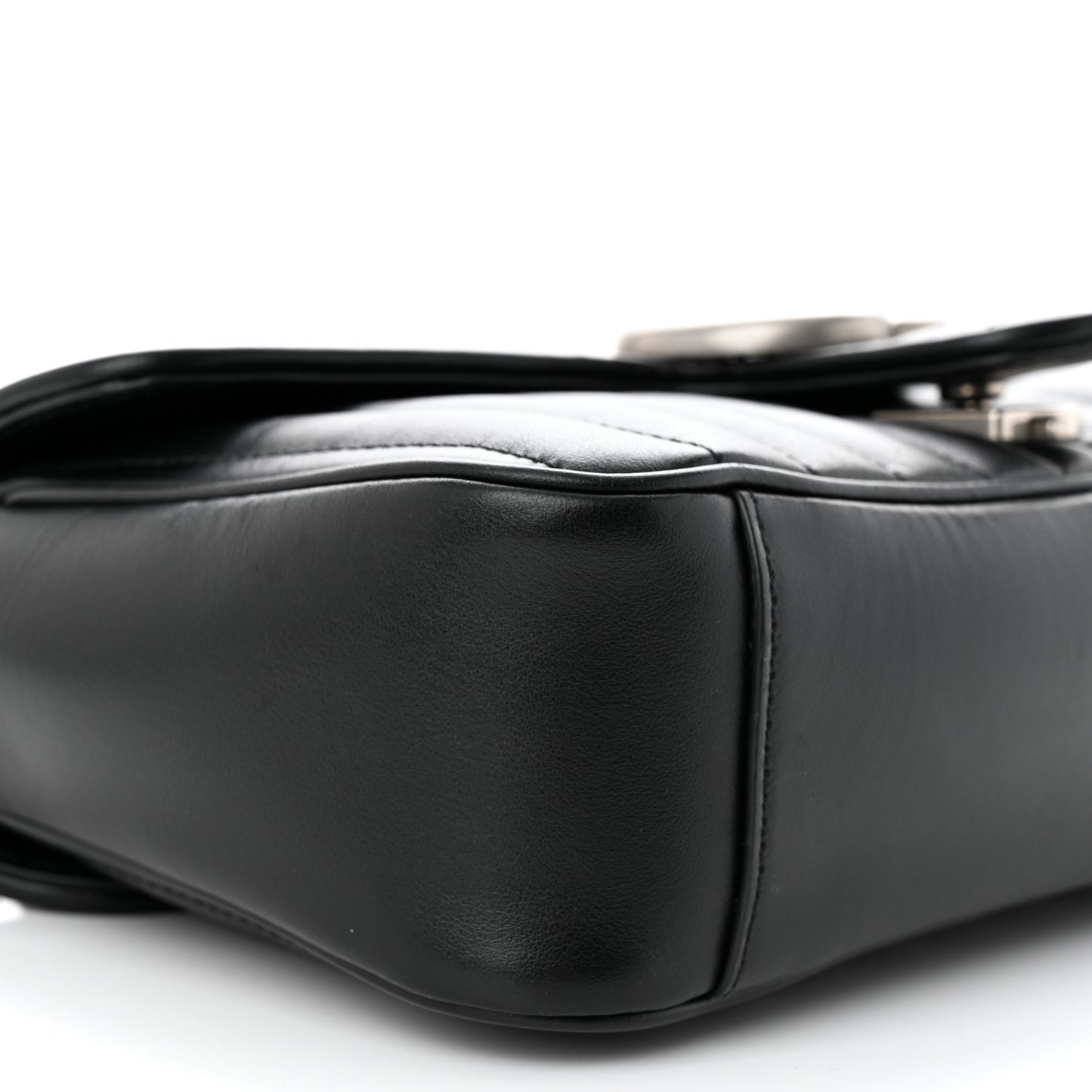 Calfskin Matelasse Aria Small GG Marmont Shoulder Bag Black