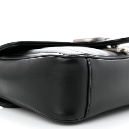 Gucci Calfskin Matelasse Aria Small GG Marmont Shoulder Bag Black 9 of 11